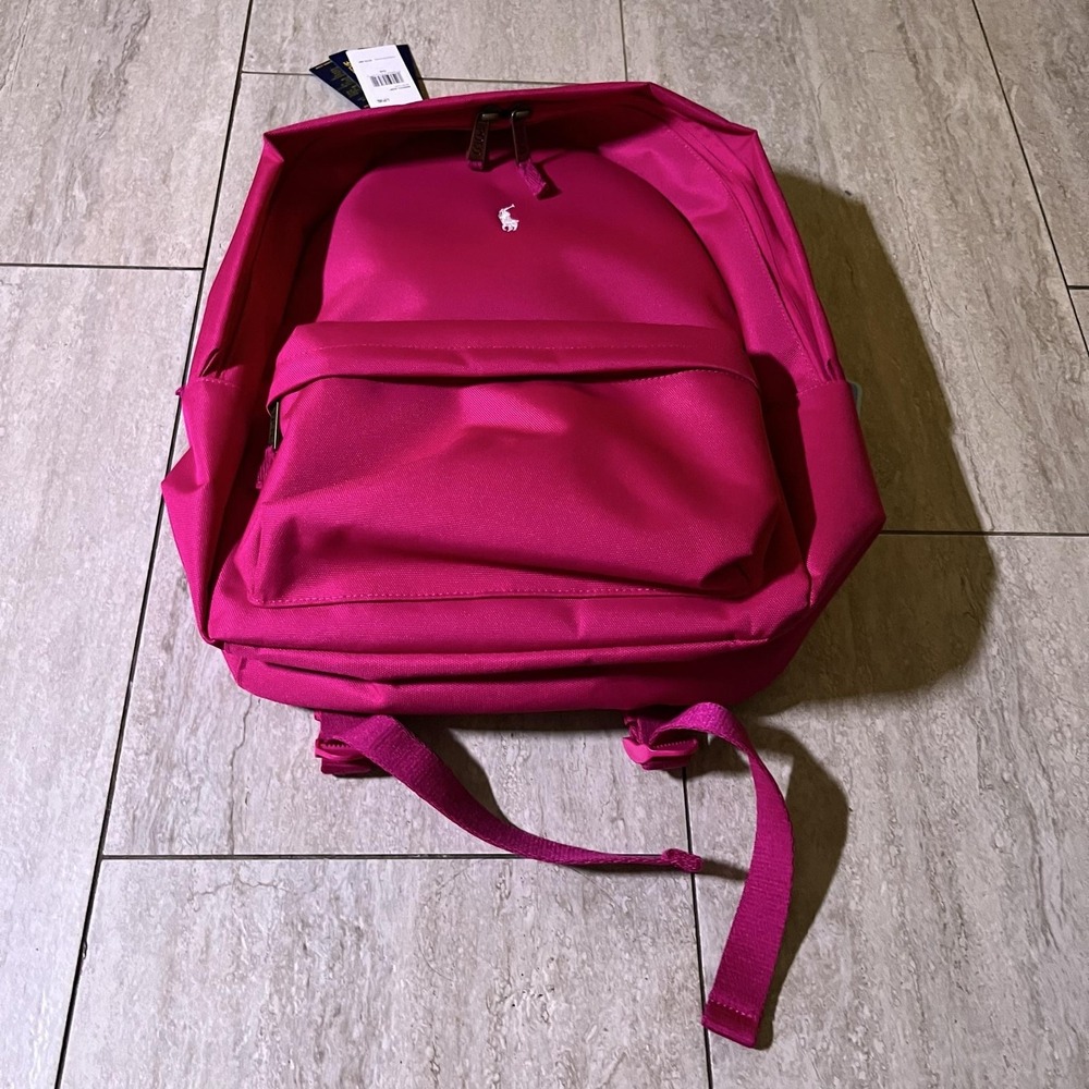 Polo Ralph Lauren Sport Pink 17" Backpack Girls Laptop Sleeve Bottle Pocket